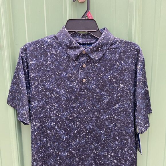 Men’s All-over Confetti Print Short Sleeve Golf Polo Shirt 2-Pack Size S - Picture 4 of 5